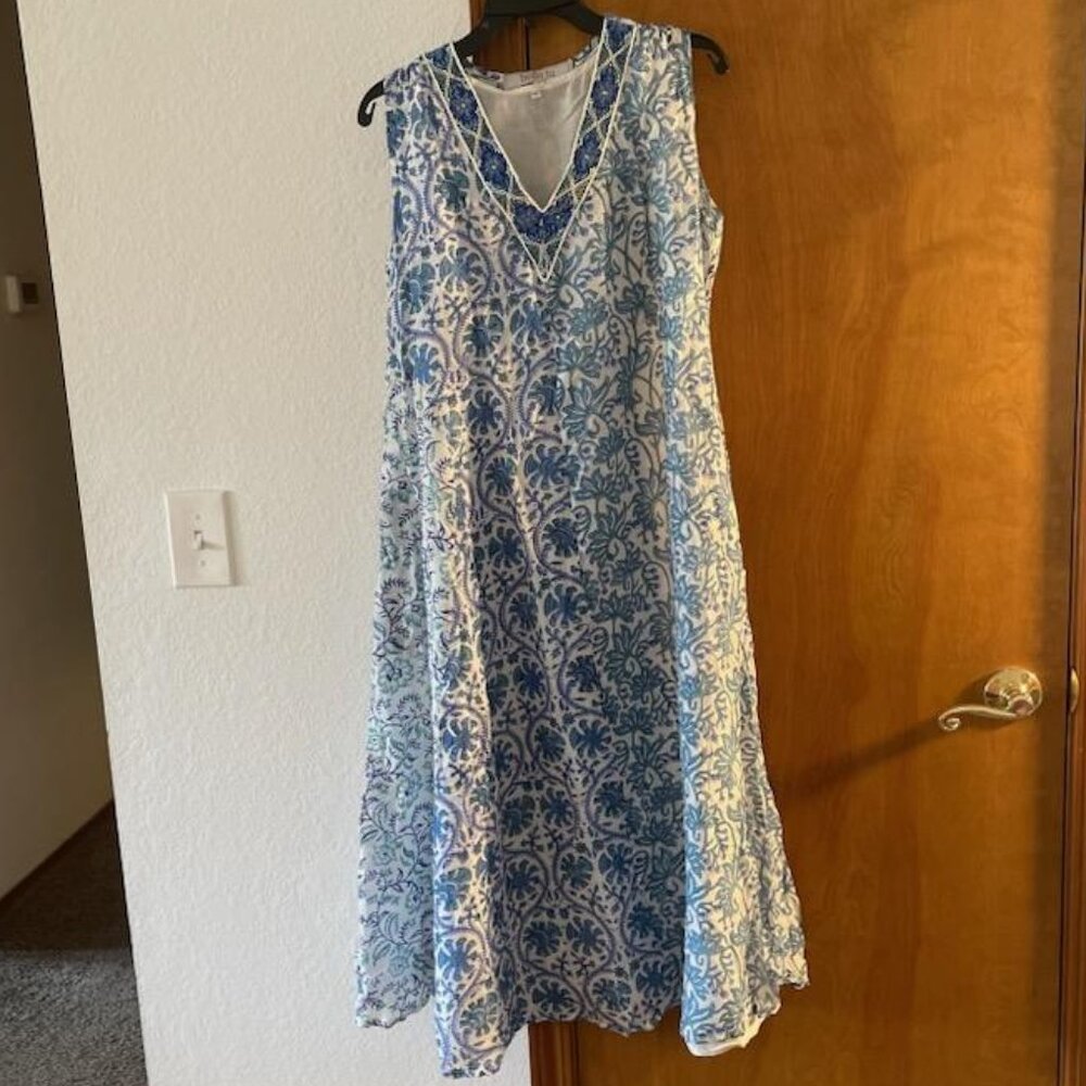 Bella Tu Marine Dress, Blue & White, Size M